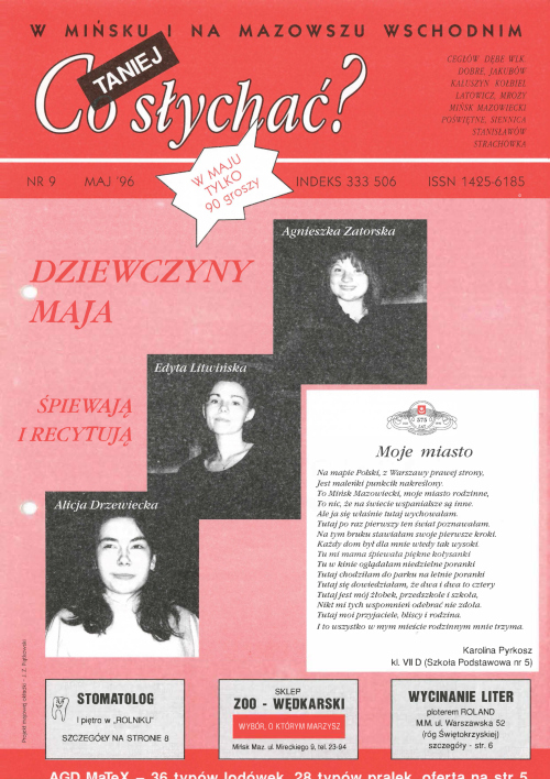Okładka gazety Co słychać? - nr 5 (9) 1996